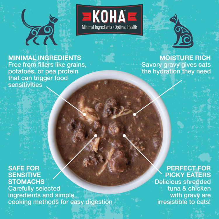 KOHA Tuna Variety 12 Pack Poke Bowl 3 oz Cat Food Pouches