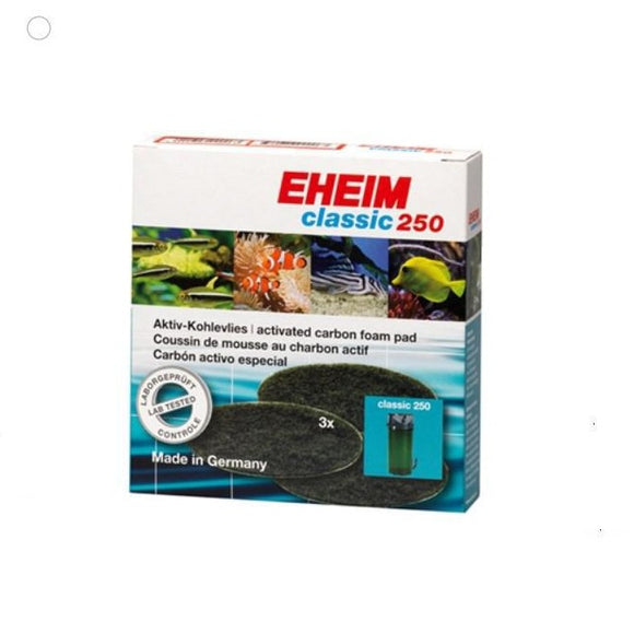720686990067 2628130 Eheim classic 250 Black Activated Carbon Foam Filter Pads, 3 Pack