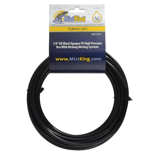 810642000500 MK14 MK14-25 MistKing Misting Systems 1/4 Tubing - 25 Feet ft ulitmate and starter  packages black opaque PE high pressure