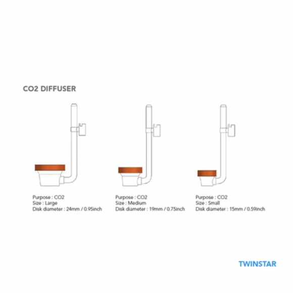 ADA CO2 Diffuser - Twinstar New Style M 19mm