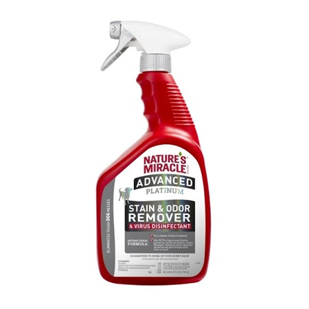 Nature's Miracle Advanced Platinum Stain & Odor Remover for Dogs with Virus Disinfectant 32 oz p-98180 p98180  018065981806
