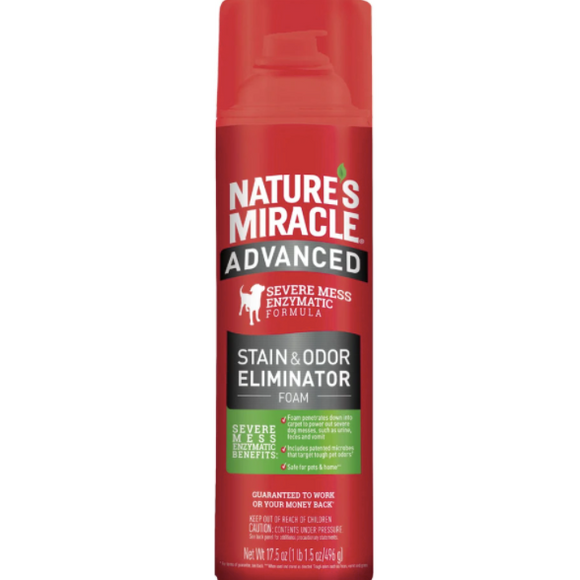 Nature's Miracle Advanced Stain & Odor Eliminator Foam for Dogs P98348 018065983480 17.5 oz ounces
