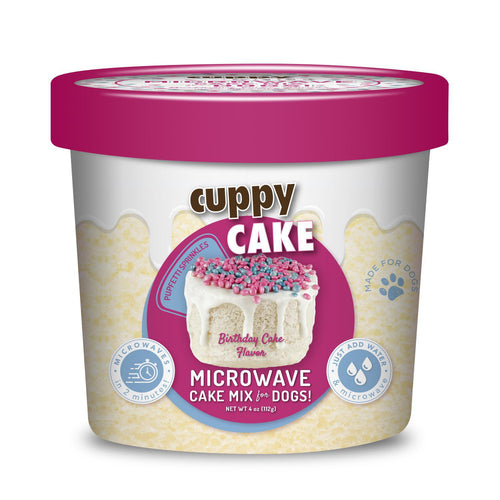 puppy cake cuppy cake microwave cake mix for dogs birthday cake flavor with frosting and sprinkles 011586991347