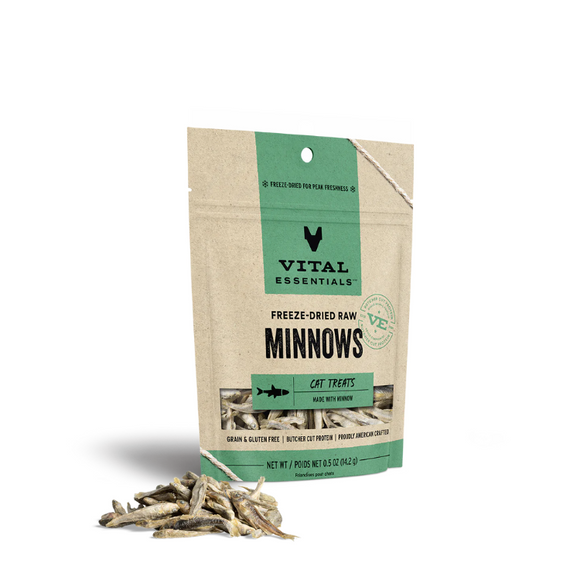 vital essentials freeze dried raw minnows cat treats single ingredient 840199694051