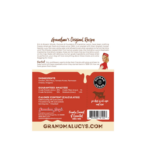 Grandma Lucy's Freeze Dried Chicken Parmesan Meatballs Dog Treats