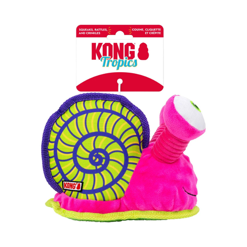 Kong Tropics Rattlez Snail Dog Toy