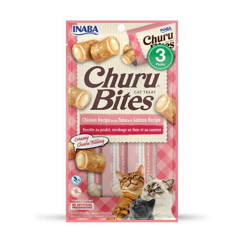 Inaba Churu Bites Chicken with Tuna and Salmon Soft Cat Treats - 3 Pack