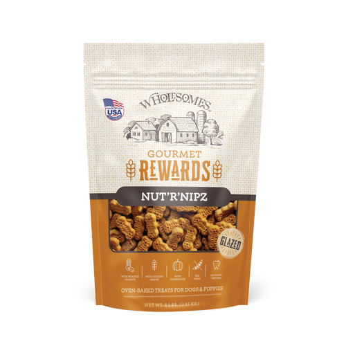Wholesomes Gourmet Rewards Nut'R'Nipz Biscuits - Peanut Butter Dog Treats 2 lb