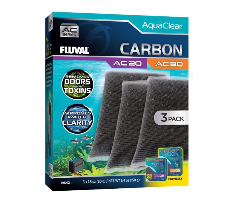 AquaClear 20 Activated Carbon Filter Inserts, 3-Pack For Aquarium Filter Replacement Media