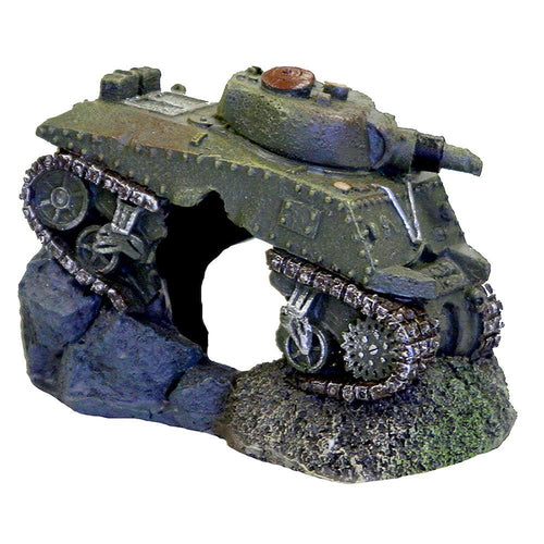 Marina Ornament - Sunken Army Tank with Cave