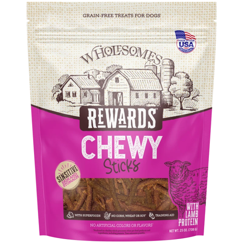 Wholesomes Rewards Chewy Lamb Sticks Dog Treats 25 oz