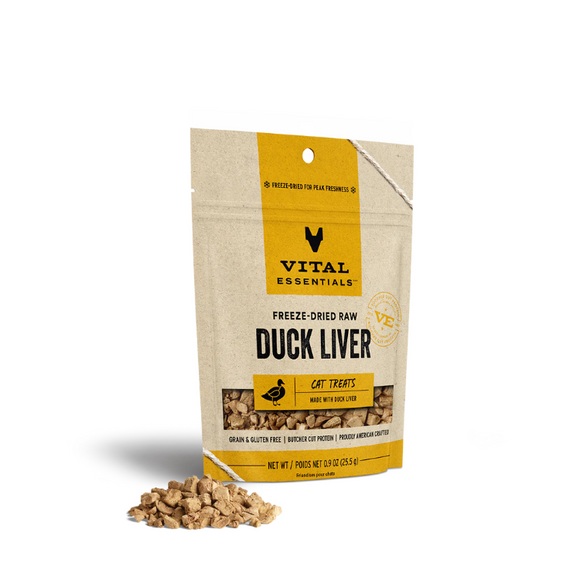 vital essentials freeze dried raw duck liver cat treats 840199694044