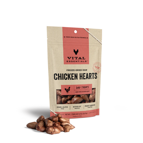 Vital Essentials Freeze Dried Raw Chicken Heart 1.9 oz Dog Treats