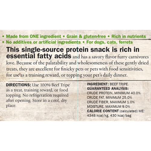 Evanger's Gently Dried Beef Tripe Dog & Cat Treats - 3.5 oz