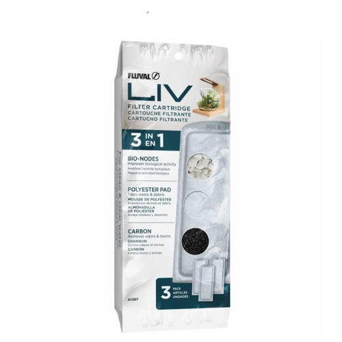 Fluval Liv Poly-Carb Filter Cartridge, 3-Pack