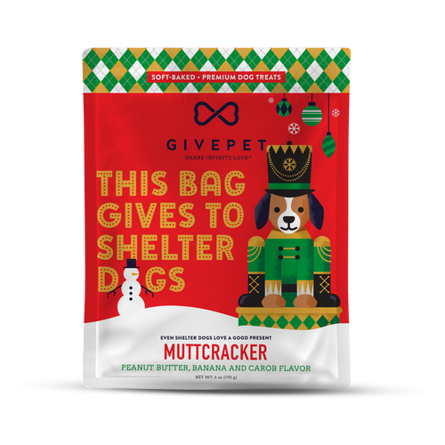 GivePet Muttcracker Soft Dog Treat 6 oz - Every Bag Gives to Shelter Dogs