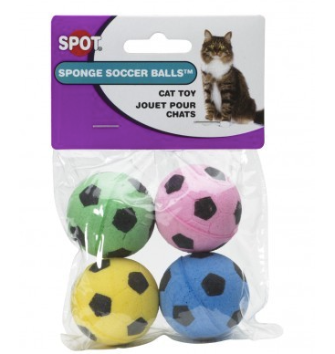 spot ethical pet sponge soccer balls cat toy package front 077234023020