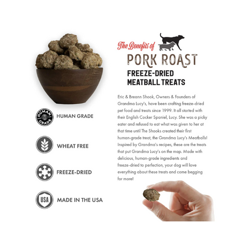 Grandma Lucy's Freeze Dried Pork Roast Meatballs Dog Treats