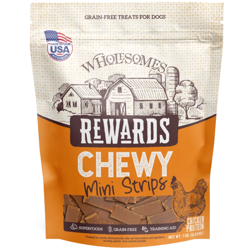 Wholesomes Rewards Chewy Chicken Mini Strips Dog Treats 7 oz