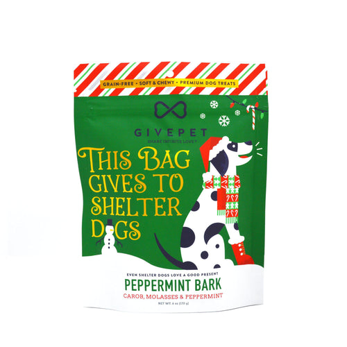 GivePet Peppermint Bark Soft Dog Treat 6 oz - Every Bag Gives to Shelter Dogs