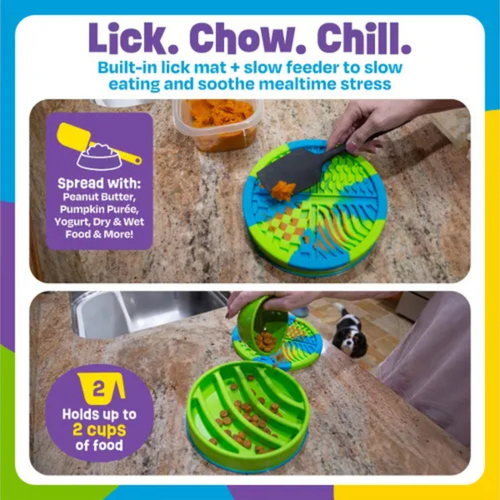 Brightkins Circle 2-in-1 Slow Feeder Bowl & Lick Mat