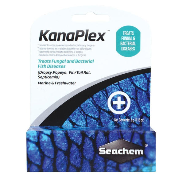 000116088107 881 kanaplex treats sfungal and bacterial tropical fish diseases dropsy popeye fin rot tail rot marine and freshwater saltwater medication medicine seachem 5 gm