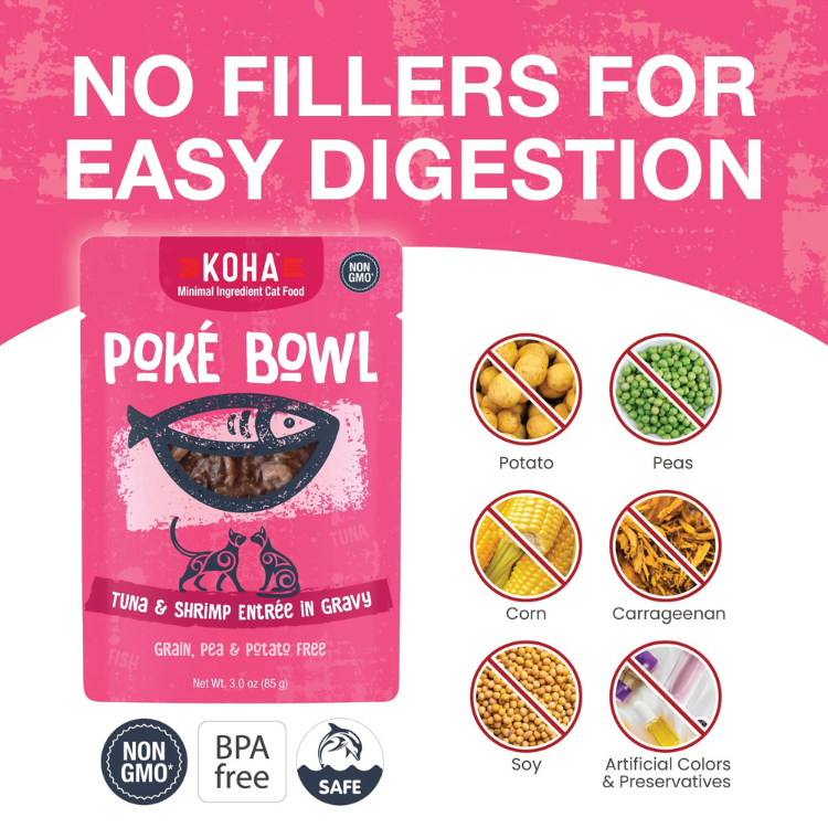 KOHA Tuna & Shrimp Poke Bowl - 3 oz Cat Food Pouch - Grandville, MI ...