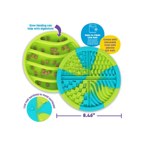 Brightkins Circle 2-in-1 Slow Feeder Bowl & Lick Mat