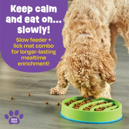 Brightkins Circle 2-in-1 Slow Feeder Bowl & Lick Mat