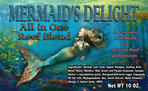 Mermaid's Delight All in One Reef Blend Premium Frozen Food 10 oz