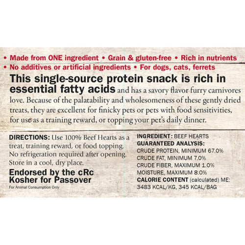 Evanger's Gently Dried Beef Hearts Dog & Cat Treats - 3.5 oz