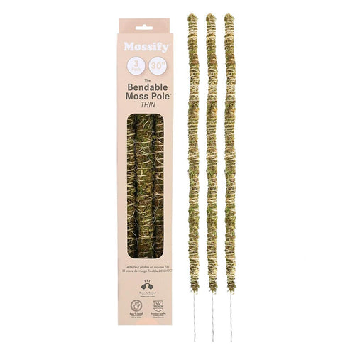 Mossify Bendable Thin Moss Poles 30 inch, 3 Pack