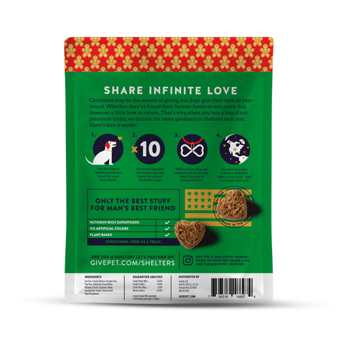 GivePet Gingerbone House Soft Dog Treat 6 oz - Every Bag Gives to Shelter Dogs