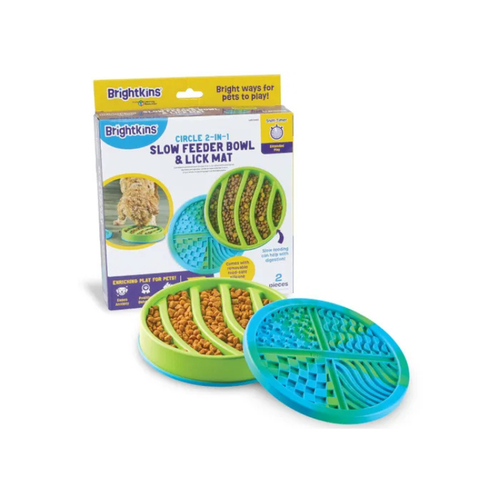 Brightkins Circle 2-in-1 Slow Feeder Bowl & Lick Mat