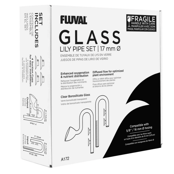 Fluval Glass Lily Pipe Set Input/Output 17 mm for 107/207/307/407 Canister Filters