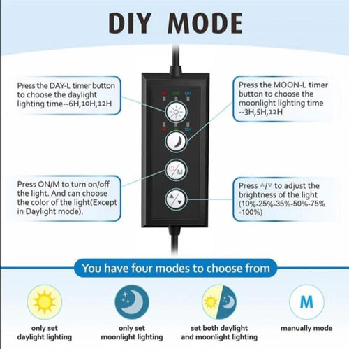 Hygger 24/7 Full Spectrum Aquarium Clip-On Light with Timer 10-25