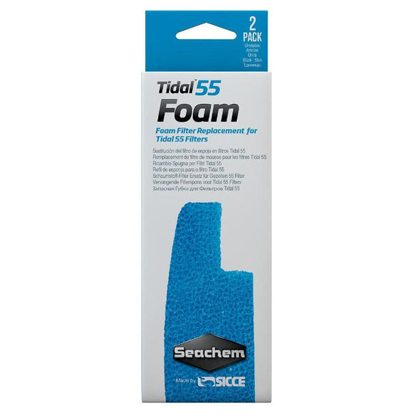 Seachem Tidal Foam blue 55  000116065030 6503 2 pack power filter backfilter HOB Hang on Back