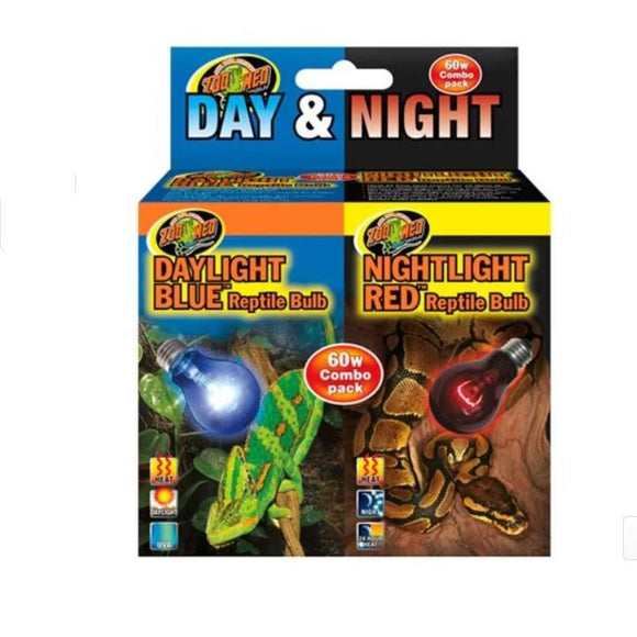 097612370010 zoo med day & ight reptile bulb combo pack 60  watt 60W dbc-1