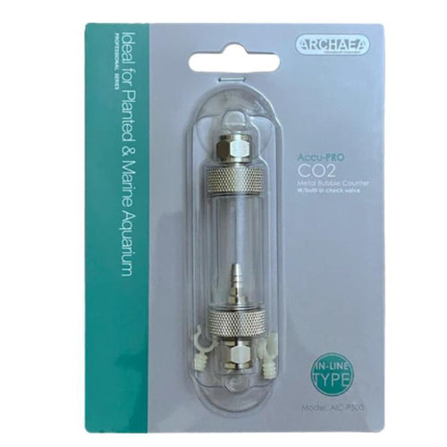 Archaea Accu PRO Metal Bubble Counter with Check Valve (In-Line Type)