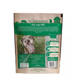 2100112 034846727029 Wholesomes Grain Free Tank's Moist Beef Jerky dog moist Sticks 25 oz treats grain-free gluten-free back of panel package