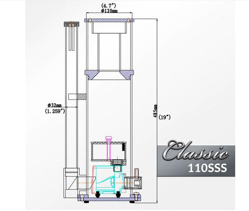 Reef Octopus Classic 110-SSS In-Sump Protein Skimmer - Up to 130 Gallon Ultra-Compact
