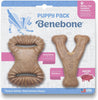 Benebone Puppy 2 Pack - Bacon Wishbone & Dental Chew Dog Toy