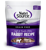 nutri source grain free soft and tender bites rabbit recipe corn and wheat free dog treat 073893800118 front package