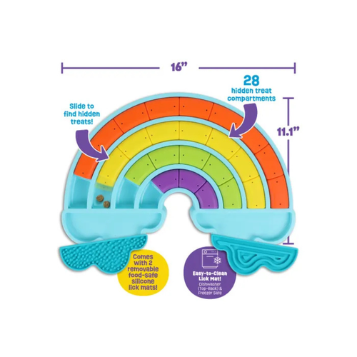Brightkins Calming Rainbow Treat Puzzle & Lick Mats