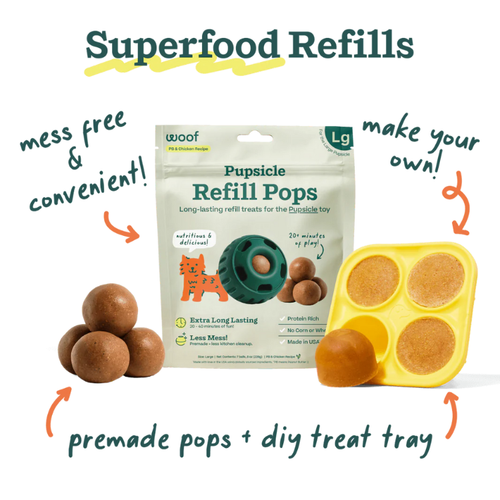 Woof Pupsicle Treat Dispensing Toy - Forest Green