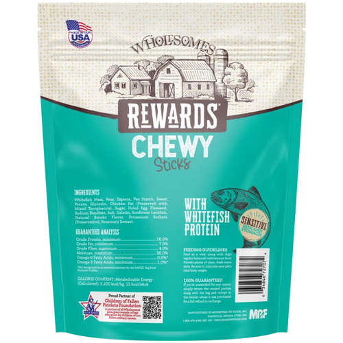 Wholesomes Rewards Chewy Whitefish Sticks Dog Treats 25 oz