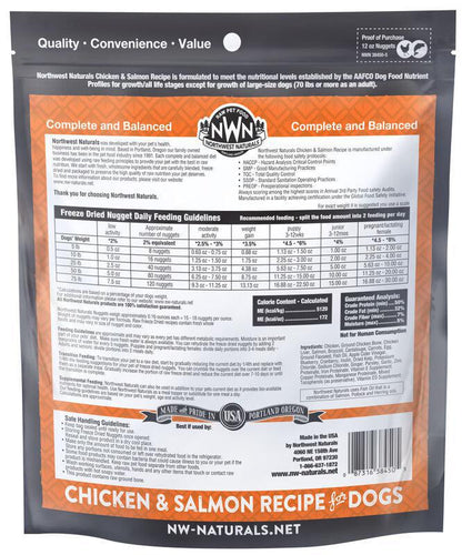Northwest Naturals Raw Freeze Dried Chicken and Salmon Nuggets - 25 oz Bag