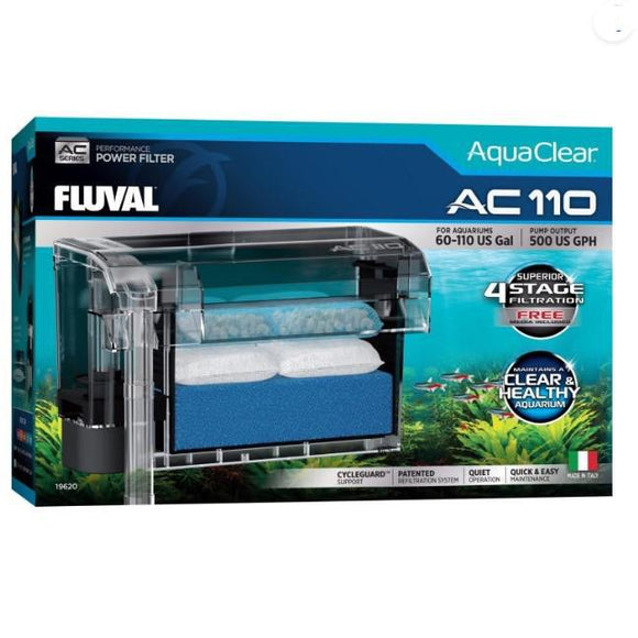 Fluval AquaClear AC110 Power Filter for 70 - 110 Gallon Aquariums 19620 110 aqua clear box package 015561196208