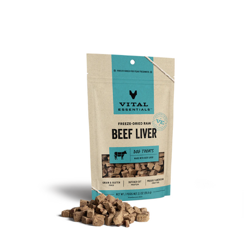 Vital Essentials Freeze Dried Raw Beef Liver 2.1 oz Dog Treats