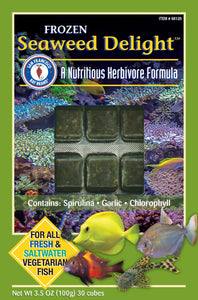 000945881207 88120 San Francisco Bay Brand Frozen Seaweed Delight Cubes frozen fish food spirulina garlic chlorophyll 3.5 oz